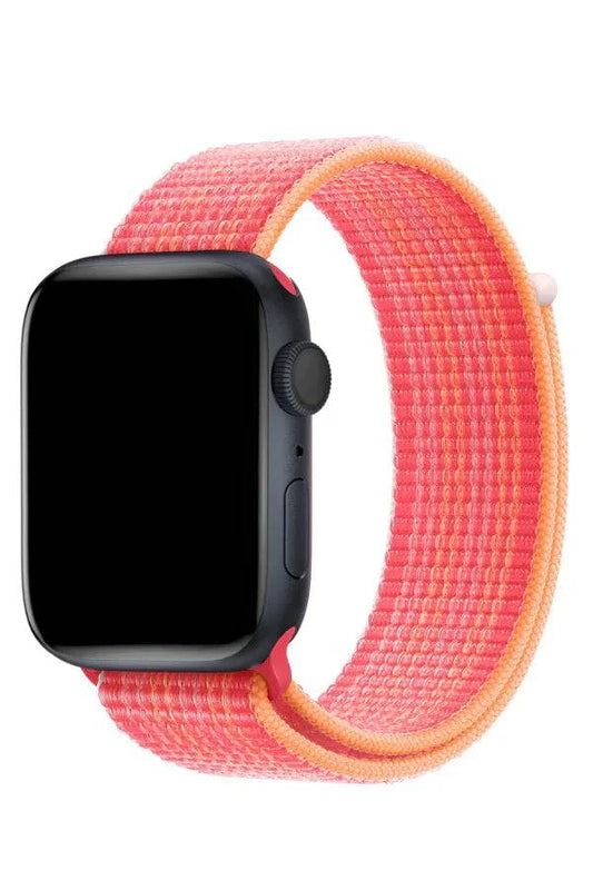 Curea Ceas Apple Watch Sport Nylon Peach Pink - WATCHERS