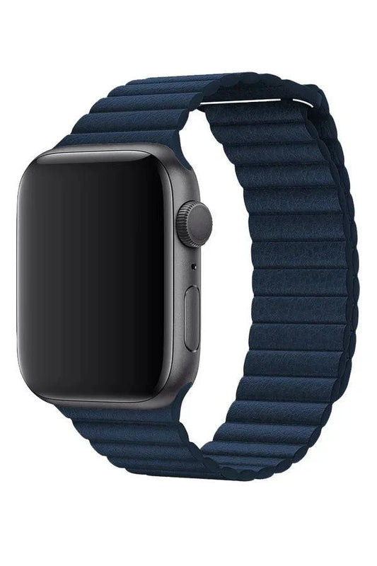 Curea Ceas Apple Watch Casual Leather Lacivert - WATCHERS