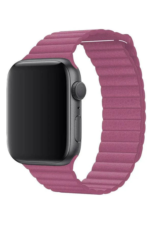 Curea Ceas Apple Watch Casual Leather Pink - WATCHERS