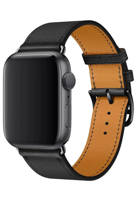 Curea Ceas Apple Watch Leather Monarch Black - WATCHERS