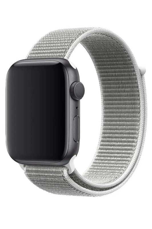 Curea Ceas Apple Watch Nylon White Gray - WATCHERS