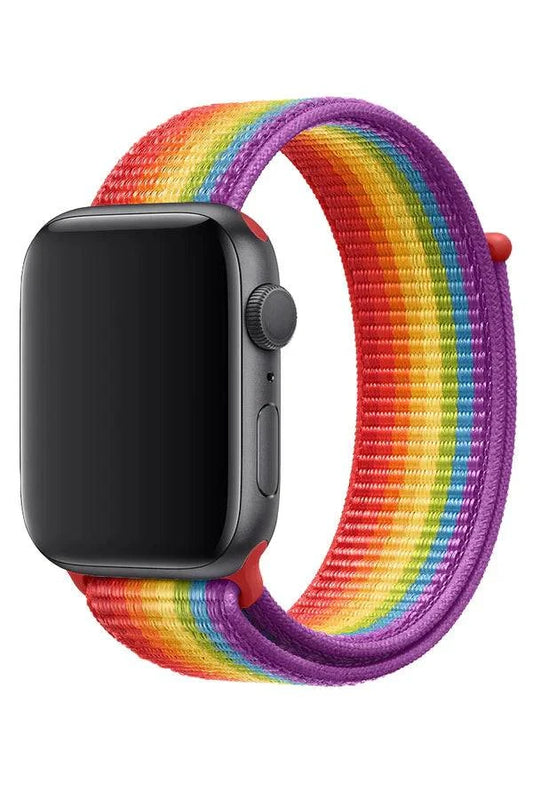 Curea Ceas Apple Watch Sport Nylon Rainbow - WATCHERS