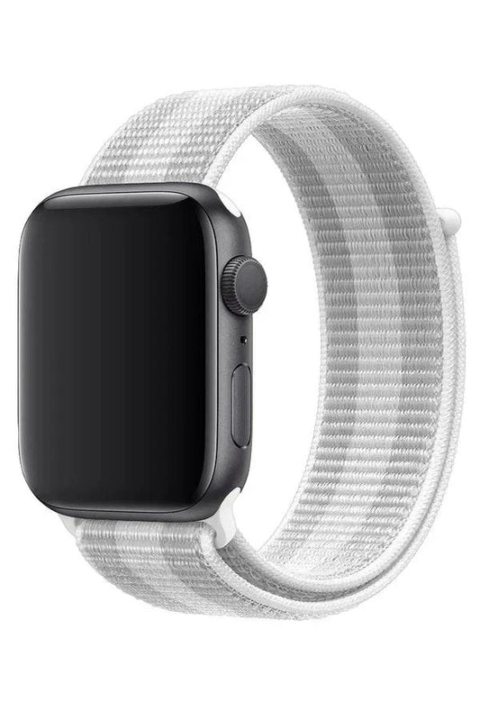 Curea Ceas Apple Watch Sport Nylon Gray White - WATCHERS