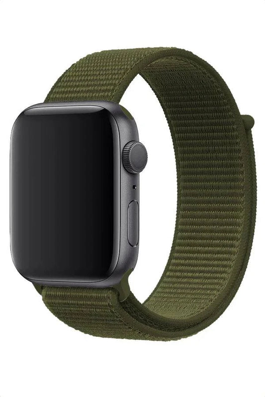 Curea Ceas Apple Watch Sport Nylon Kaki - WATCHERS