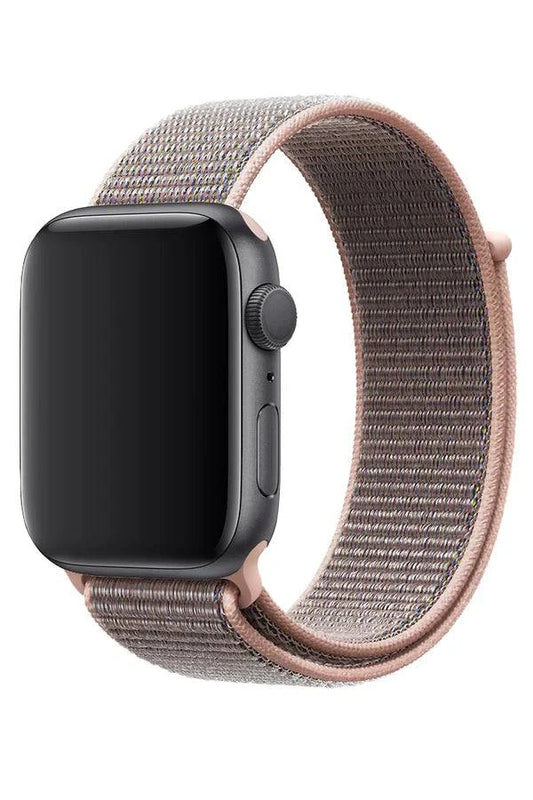 Curea Ceas Apple Watch Sport Nylon Sand Pink - WATCHERS