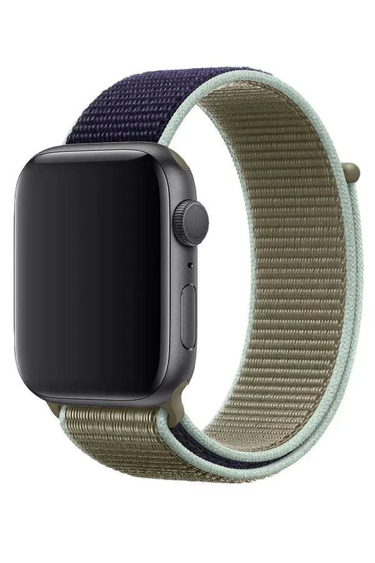 Curea Ceas Apple Watch Sport Nylon Herbal Kaki - WATCHERS