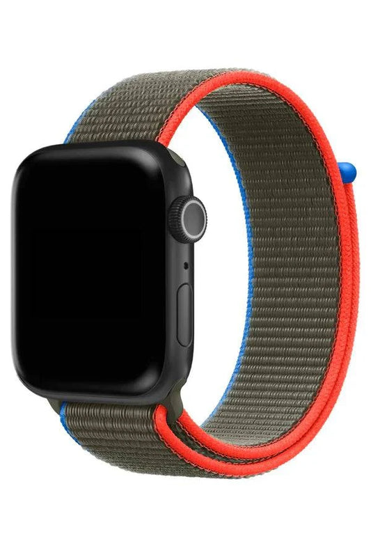 Curea Ceas Apple Watch Sport Nylon Olive Blue - WATCHERS