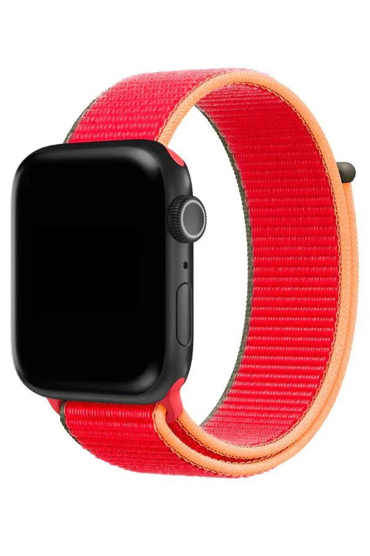 Curea Ceas Apple Watch Sport Nylon Red Forest - WATCHERS