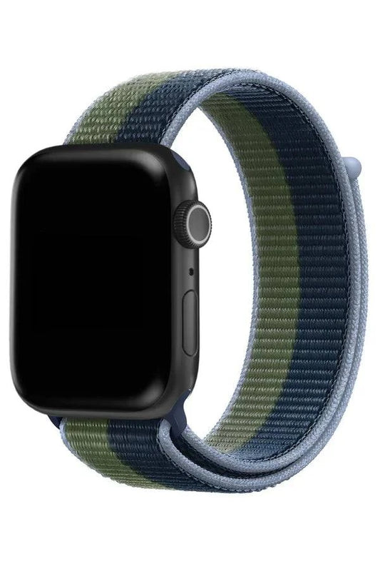 Curea Ceas Apple Watch Sport Nylon Olive Navy - WATCHERS