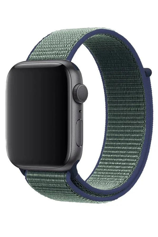 Curea Ceas Apple Watch Sport Nylon Lacivert Green - WATCHERS