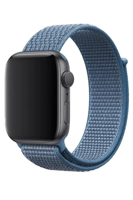 Curea Ceas Apple Watch Sport Nylon Platin Blue - WATCHERS