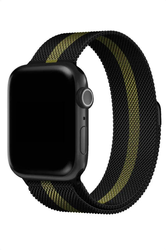 Curea Ceas Apple Watch Milanese Golden Stripe Metalica - WATCHERS