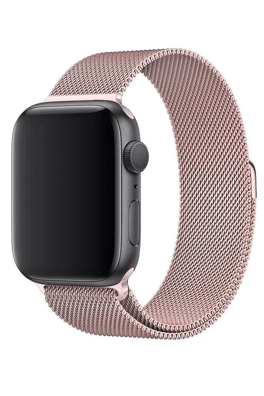 Curea Ceas Apple Watch Milanese Sand Pink Metalica - WATCHERS