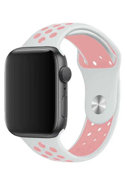 Curea Ceas Apple Watch Sport Silicon White SandPink - WATCHERS