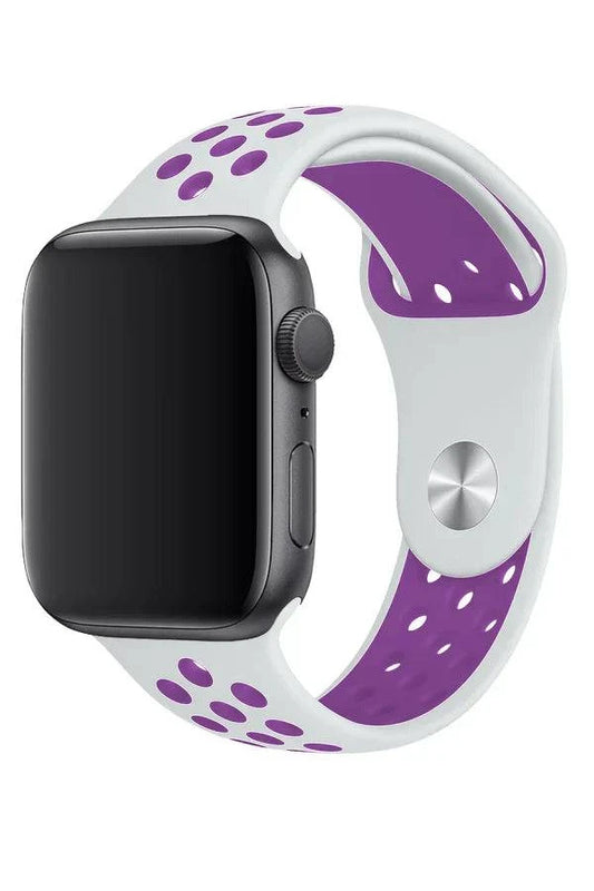 Curea Ceas Apple Watch Sport Silicon Purple White - WATCHERS
