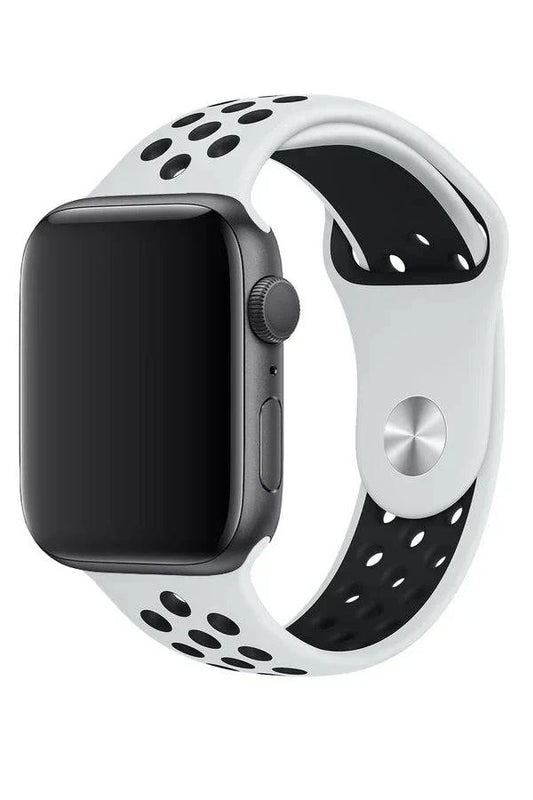 Curea Ceas Apple Watch Silicon Sport White Black - WATCHERS
