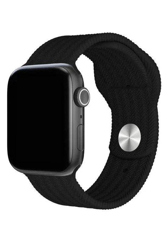 Curea Ceas Apple Watch Silicon Wave Black - WATCHERS