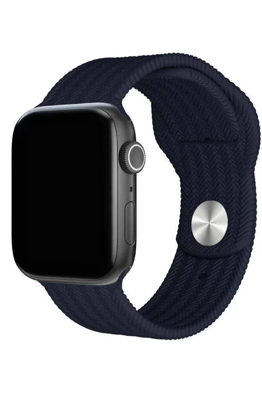 Curea Ceas Apple Watch Silicon Wave Navy Blue - WATCHERS