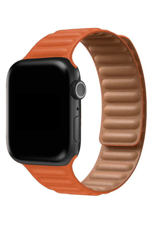 Curea Ceas Apple Watch California Leather Terracotta Orange - WATCHERS