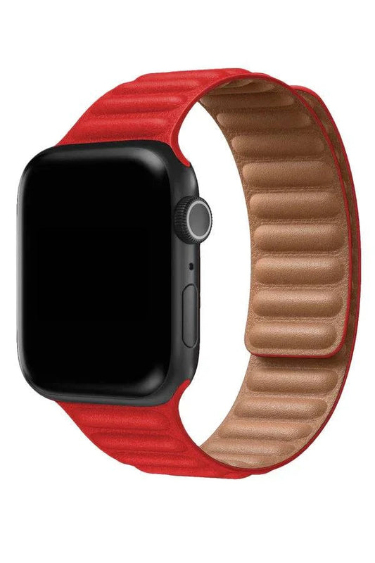 Curea Ceas Apple Watch California Leather Core Red - WATCHERS