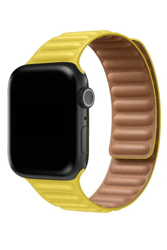 Curea Ceas Apple Watch California Leather Lemon - WATCHERS