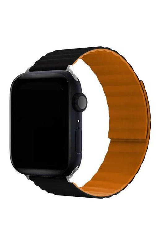 Curea Ceas Apple Watch Silicon Louis Black/Orange - WATCHERS