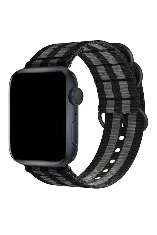 Curea Ceas Apple Watch Nylon Echo Black/Gray - WATCHERS