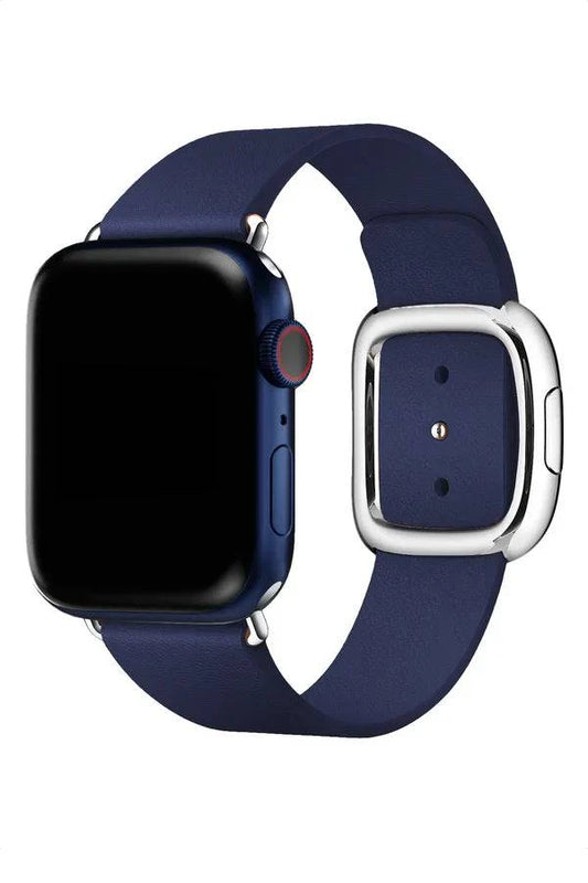 Curea Ceas Apple Watch Leather Harmony Navy Blue - WATCHERS
