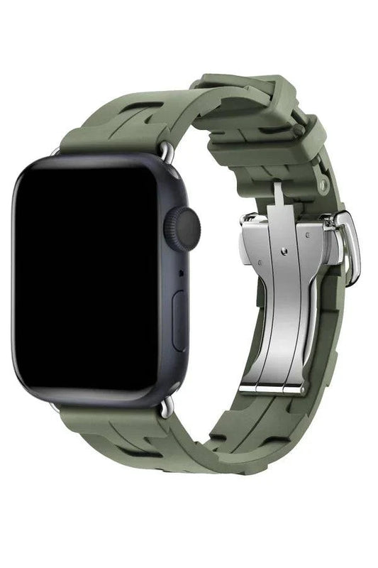 Curea Ceas Apple Watch Silicon Rugged Olive Green - WATCHERS