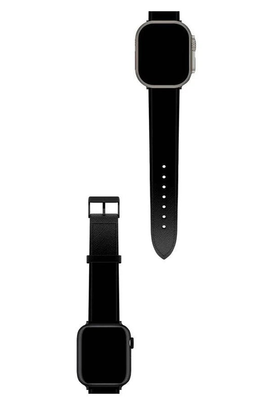 Curea Ceas Apple Watch Leather Saffiano Black - WATCHERS