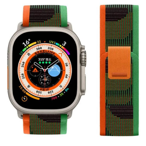 Curea Ceas Apple Watch Trail Green/Orange - WATCHERS