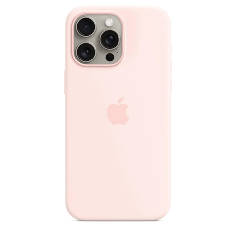 Husa iPhone MagSafe din Silicon pentru iPhone 15 Pro Light Pink - WATCHERS