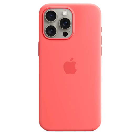 Husa iPhone MagSafe din Silicon pentru iPhone 15 Pro Max Coral Pink - WATCHERS