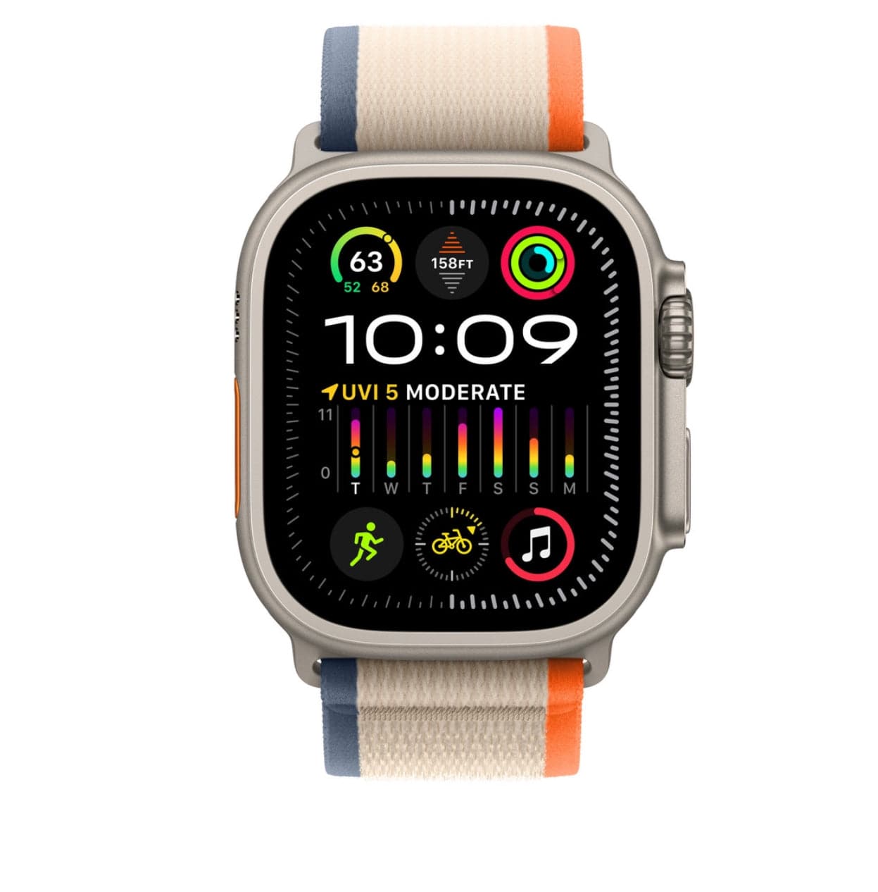 Curea Ceas Apple Watch Trail Portocaliu/Bej - WATCHERS