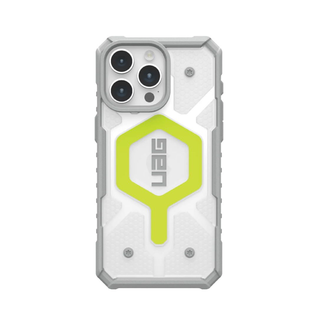 Husa iPhone MagSafe Pathfinder Clear UAG pentru iPhone 15 Pro Active Neon - WATCHERS