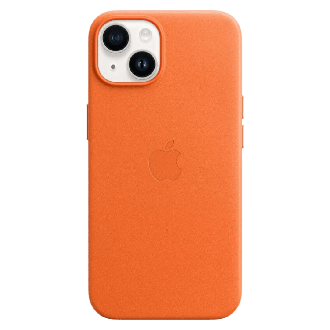 Husa iPhone MagSafe din Piele pentru iPhone 14 Pro Orange - WATCHERS