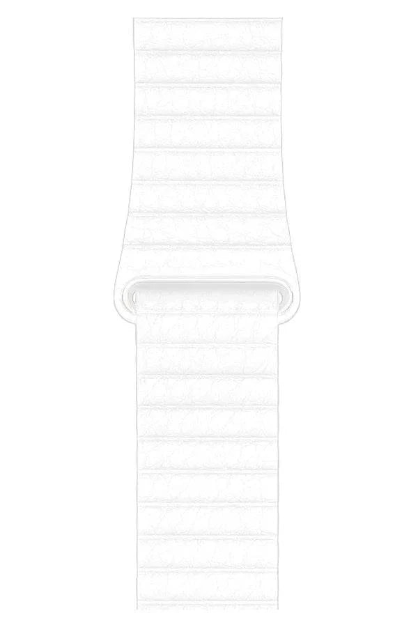 Curea Ceas Apple Watch Casual Leather White - WATCHERS