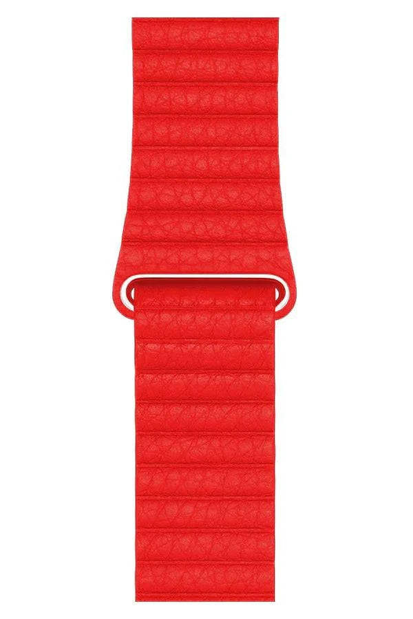 Curea Ceas Apple Watch Casual Leather Red - WATCHERS