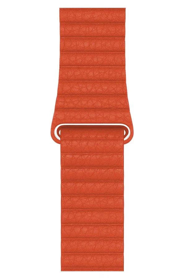 Curea Ceas Apple Watch Casual Leather Orange - WATCHERS
