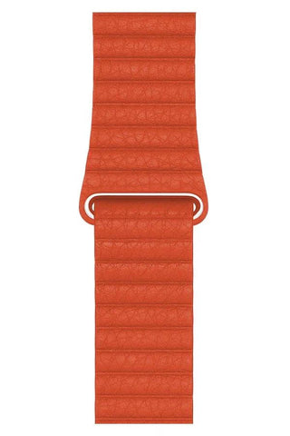 Curea Ceas Apple Watch Casual Leather Orange - WATCHERS