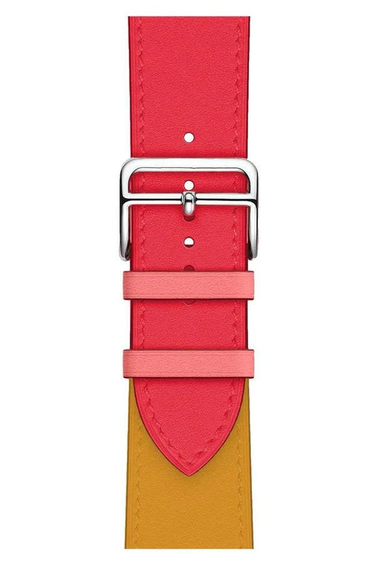 Curea Ceas Apple Watch Leather Monarch Pink/Orange - WATCHERS