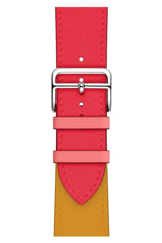 Curea Ceas Apple Watch Leather Monarch Pink/Orange - WATCHERS