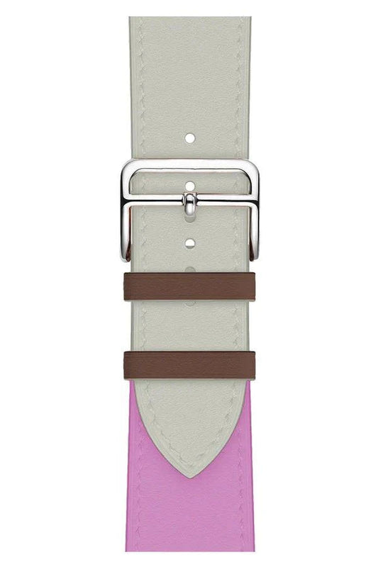 Curea Ceas Apple Watch Leather Monarch Pink/Cream - WATCHERS