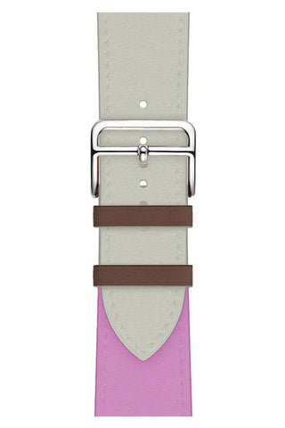 Curea Ceas Apple Watch Leather Monarch Pink/Cream - WATCHERS