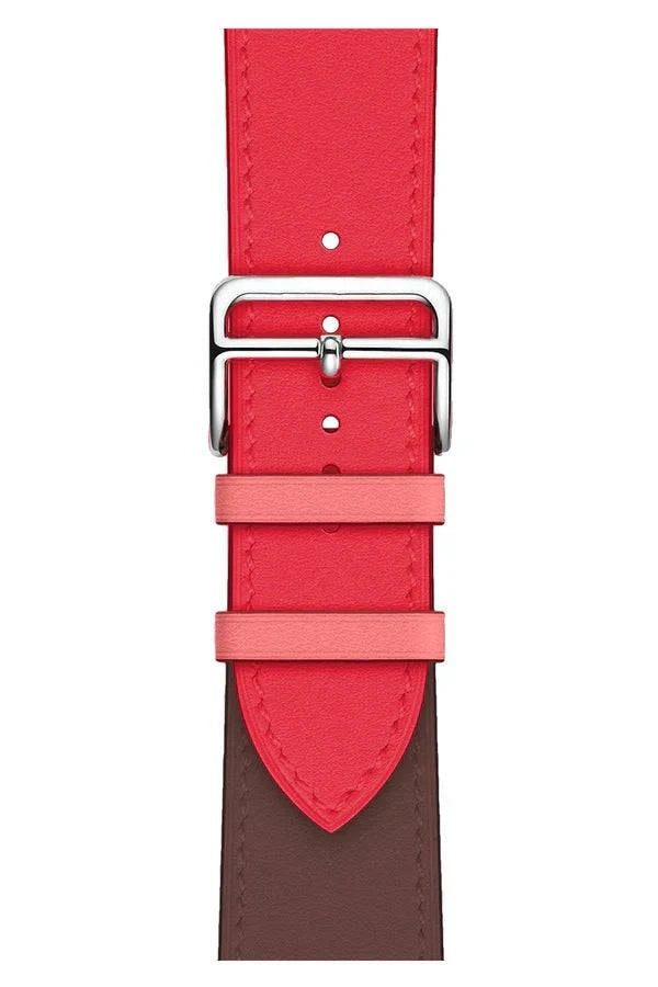 Curea Ceas Apple Watch Leather Monarch Pink/Brown - WATCHERS