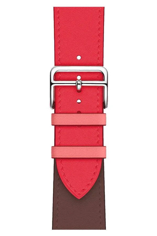 Curea Ceas Apple Watch Leather Monarch Pink/Brown - WATCHERS