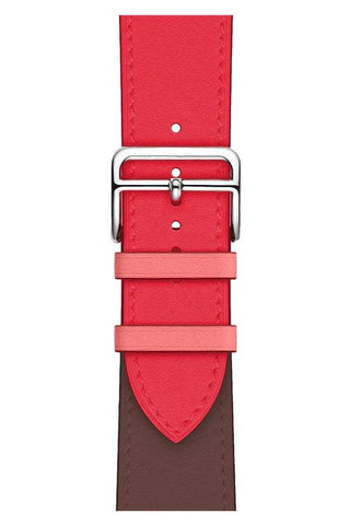 Curea Ceas Apple Watch Leather Monarch Pink/Brown - WATCHERS