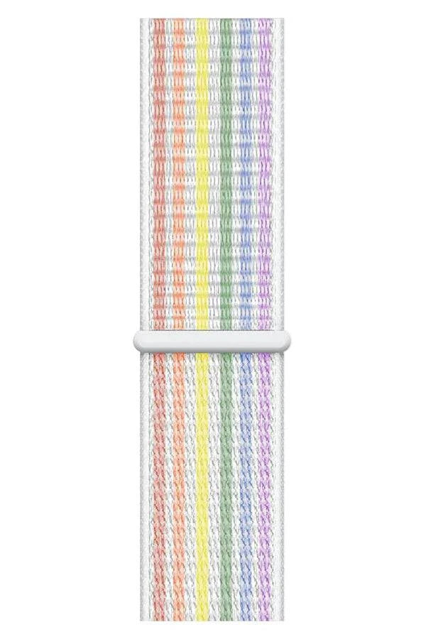 Curea Ceas Apple Watch Nylon Sport White Rainbow - WATCHERS