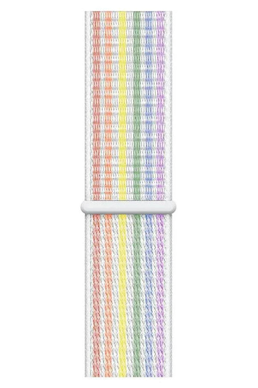 Curea Ceas Apple Watch Nylon Sport White Rainbow - WATCHERS