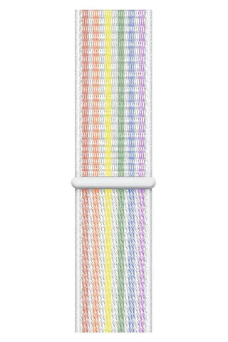Curea Ceas Apple Watch Nylon Sport White Rainbow - WATCHERS